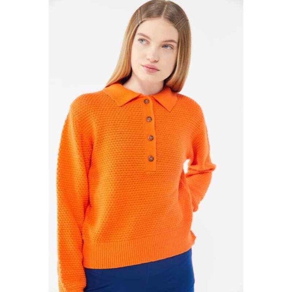 Urban Outfitters Orange V-Neck Sweater